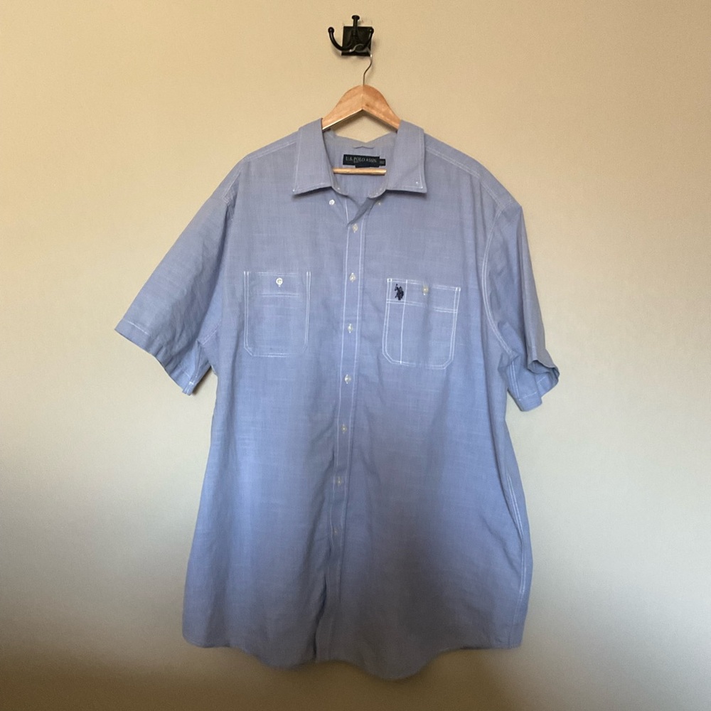 Ralph Lauren Men's Blue Short Sleeve button up Shirt size XXXL